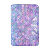 Ombre Paarse Blauwgroen Glitter Zeemeermin Schalen Badmat (Voorkant Verticaal)