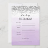 Ombre Paarse en zilveren Baby Prediction Kaart (Voorkant)
