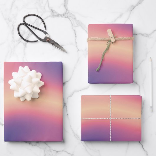 Ombre Paarse geel roze patrooncadeau Inpakpapier Vel (Voorkant)