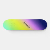 Ombre paarse gele lentzomerkleuren persoonlijk skateboard (Horizontaal)