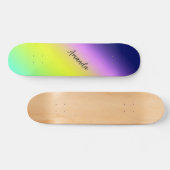Ombre paarse gele lentzomerkleuren persoonlijk skateboard (Horizontaal)