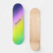 Ombre paarse gele lentzomerkleuren persoonlijk skateboard (Voorkant)