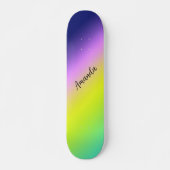 Ombre paarse gele lentzomerkleuren persoonlijk skateboard (Voorkant)