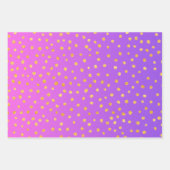 Ombre Paarse Gold Confetti Stippen Patroon Inpakpapier Vel (Voorkant 3)