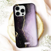 Ombre Paarse & gouden Moody Agaat Modern Monogram Case-Mate iPhone Case