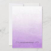 Ombre Paarse Waterverf Birthday Uitnodiging (Achterkant)