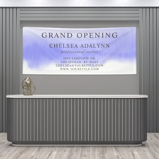 Ombre Paarse Waterverf Minimalistische Bedrijfscan Spandoek