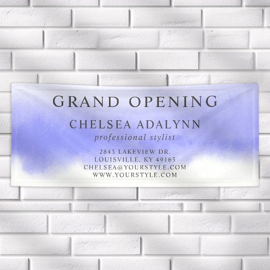 Ombre Paarse Waterverf Minimalistische Bedrijfscan Spandoek