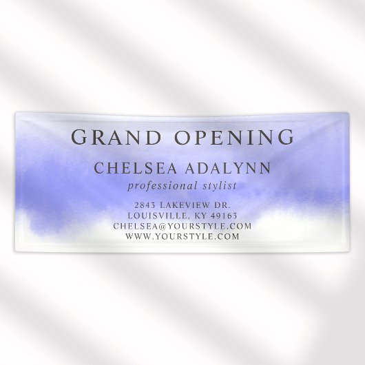 Ombre Paarse Waterverf Minimalistische Bedrijfscan Spandoek