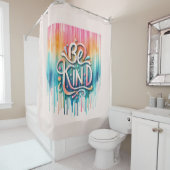 Ombre Paint druppelt vriendelijkheid in levendige Douchegordijn (In situ)