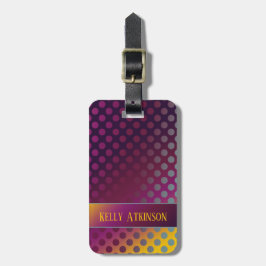 Ombre Passion Fruit Polka Dots gepersonaliseerd Bagagelabel