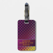 Ombre Passion Fruit Polka Dots gepersonaliseerd Bagagelabel (Achterkant verticaal)