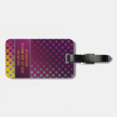 Ombre Passion Fruit Polka Dots gepersonaliseerd Bagagelabel (Achterkant horizontaal)