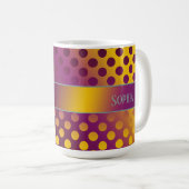 Ombre Passion Fruit Polka Dots gepersonaliseerd Koffiemok (Voorkant rechts)