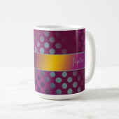 Ombre Passion Fruit Polka Dots gepersonaliseerd Koffiemok (Voorkant rechts)