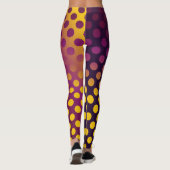 Ombre Passion Fruit Polka Dots Gold Fraasbesry Leggings (Achterkant)