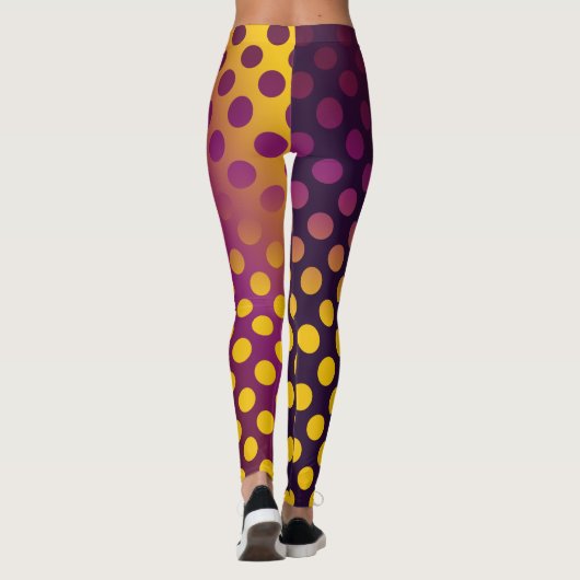 Ombre Passion Fruit Polka Dots Gold Fraasbesry Leggings (Achterkant)