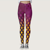 Ombre Passion Fruit Polka Dots Gold Fraasbesry Leggings (Voorkant)