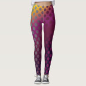 Ombre Passion Fruit Polka Dots Gold Raspberry Leggings (Voorkant)