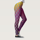 Ombre Passion Fruit Polka Dots Gold Raspberry Leggings (Rechts)