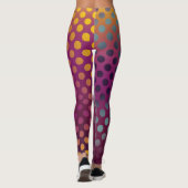 Ombre Passion Fruit Polka Dots maroon Yellow Blauw Leggings (Achterkant)