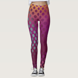 Ombre Passion Fruit Polka Dots maroon Yellow Blauw Leggings