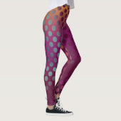 Ombre Passion Fruit Polka Dots maroon Yellow Blauw Leggings (Rechts)