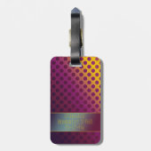 Ombre Passion Fruit Polka Dots met naam Bagagelabel (Achterkant verticaal)