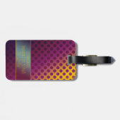 Ombre Passion Fruit Polka Dots met naam Bagagelabel (Achterkant horizontaal)