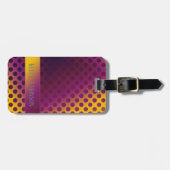 Ombre Passion Fruit Polka Dots met naam Bagagelabel (Voorkant horizontaal)