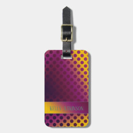 Ombre Passion Fruit Polka Dots met naam Bagagelabel