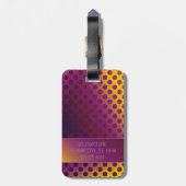 Ombre Passion Fruit Polka Dots met naam Bagagelabel (Achterkant verticaal)