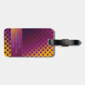 Ombre Passion Fruit Polka Dots met naam Bagagelabel (Achterkant horizontaal)