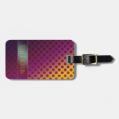Ombre Passion Fruit Polka Dots met naam Bagagelabel (Voorkant horizontaal)