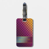 Ombre Passion Fruit Polka Dots met naam Bagagelabel (Achterkant verticaal)