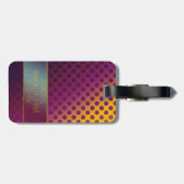 Ombre Passion Fruit Polka Dots met naam Bagagelabel (Achterkant horizontaal)