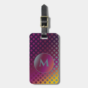 Ombre Passion Fruit Polka Dots, Monogram Bagagelabel