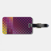 Ombre Passion Fruit Polka Dots, Monogram Bagagelabel (Achterkant horizontaal)