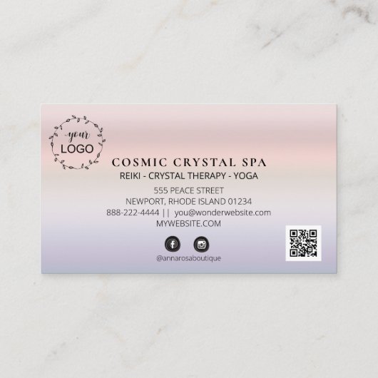 *~* Ombre Pastel Dank u dat u QR LOGO beloont Klantenkaartje (Achterkant)