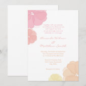 Ombre Pastel Floral Wedding Invitations Kaart (Voorkant / Achterkant)