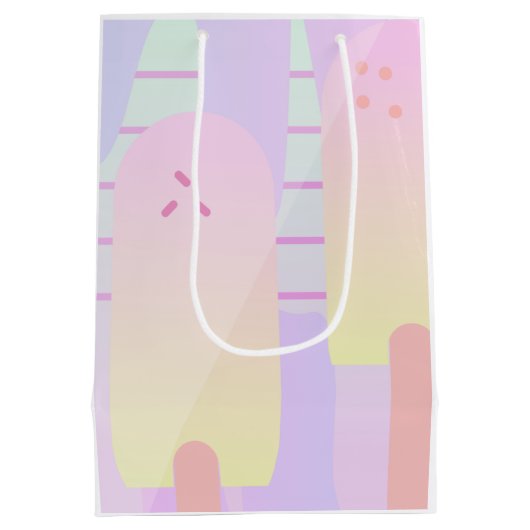 Ombre Pastel Ice Pop Stripes Medium Cadeauzakje (Achterkant)