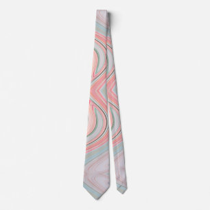 ombre pastel mint koraal roze marmeren wervelingen stropdas