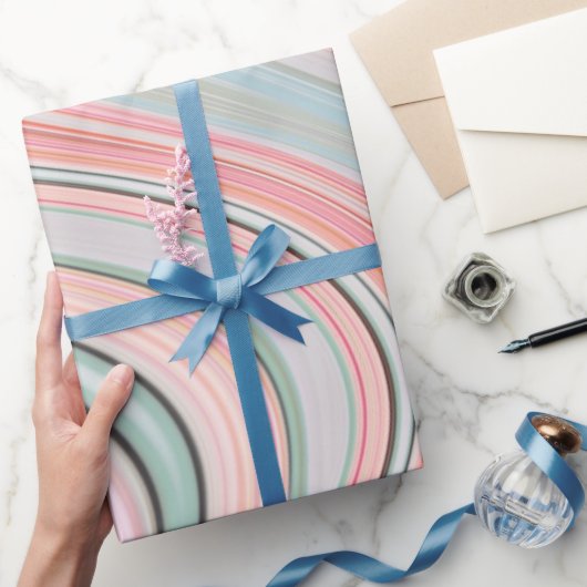 ombre pastel mint koraalroze marmer zirls cadeaupapier (Geschenken)