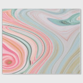 ombre pastel mint koraalroze marmer zirls cadeaupapier (Vlak)