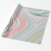 ombre pastel mint koraalroze marmer zirls cadeaupapier (Uitgerold)