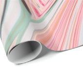 ombre pastel mint koraalroze marmer zirls cadeaupapier (Rol Hoek)