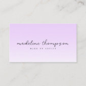 Ombre Pastel Paarse Script QR Code Visitekaartje (Voorkant)