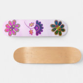 Ombre Pastel Pink Vibrant Floral Persoonlijk Skateboard (Horizontaal)