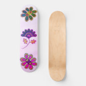 Ombre Pastel Pink Vibrant Floral Persoonlijk Skateboard (Voorkant)