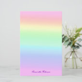  Ombre Pastel Regenboog Briefpapier (Staand voorkant)